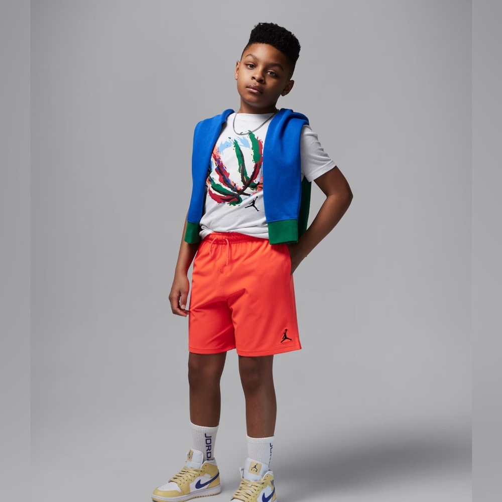 NWT [Jordan] Jumpman Play Shorts Bright Crimson Big Kids Youth Sizes S M L XL - Picture 3 of 14